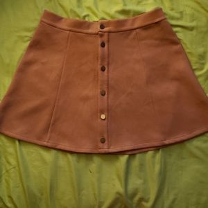 Women's Faux Suede button down skirt